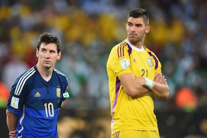 Lionel Messi y Mariano Andújar, compartieron plantel en el Mundial 2014, en Brasil