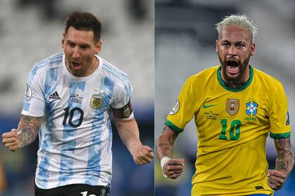 Lionel Messi y Neymar, las figuras de los seleccionados que disputarán la final de la Copa América en el Maracaná el próximo sábado