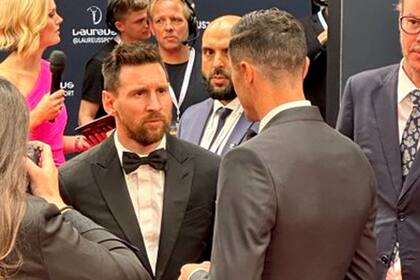 Lionel Messi y Robert Lewadowski en la gala de premios Laureus