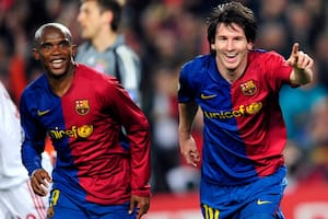 Lionel Messi y Samuel Etoo