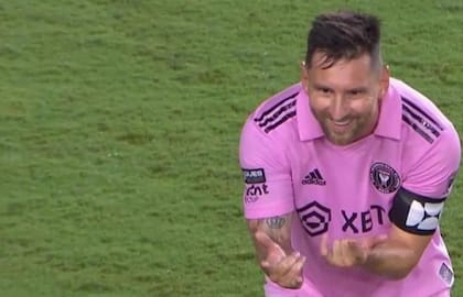 Lionel Messi y un festejo muy especial (Foto: Captura de video)