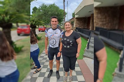 Lionel Scaloni despuntó arriba de su bicicleta en Pujato, Santa Fe
