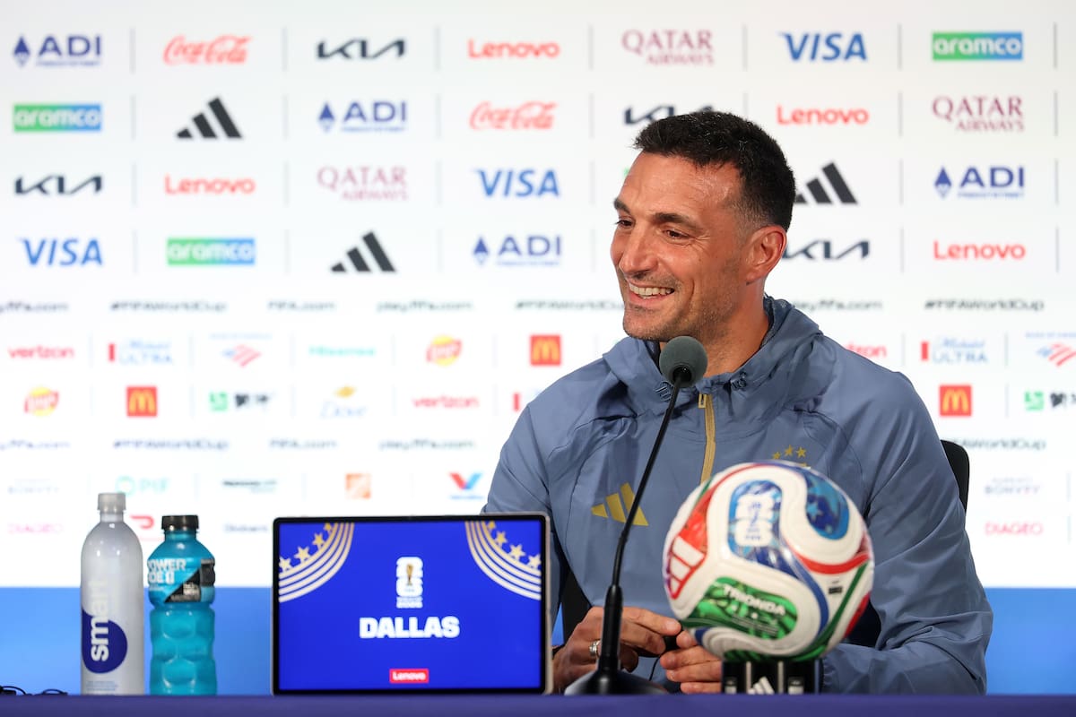 Lionel Scaloni, DT de la Argentina, en a conferencia de prensa que dio este viernes en Dallas, en la antesala del partido con Jordania