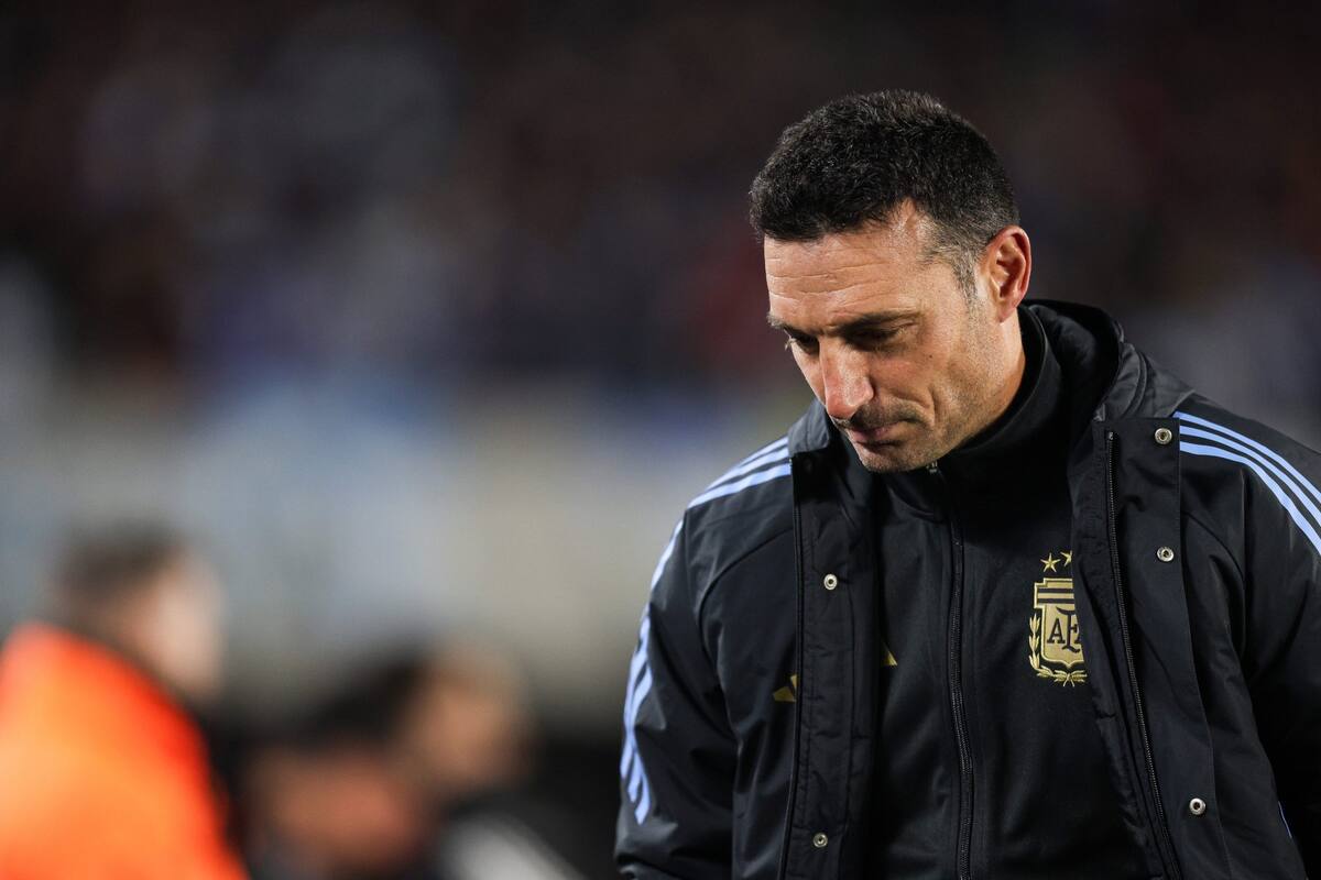 Lionel Scaloni, durante el partido de anoche