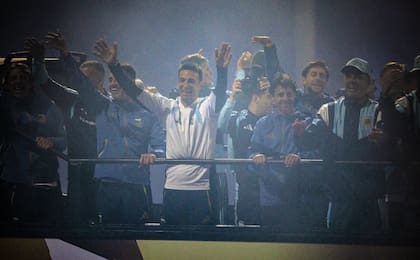 Lionel Scaloni durante el recibimiento a la selección tras el Mundial