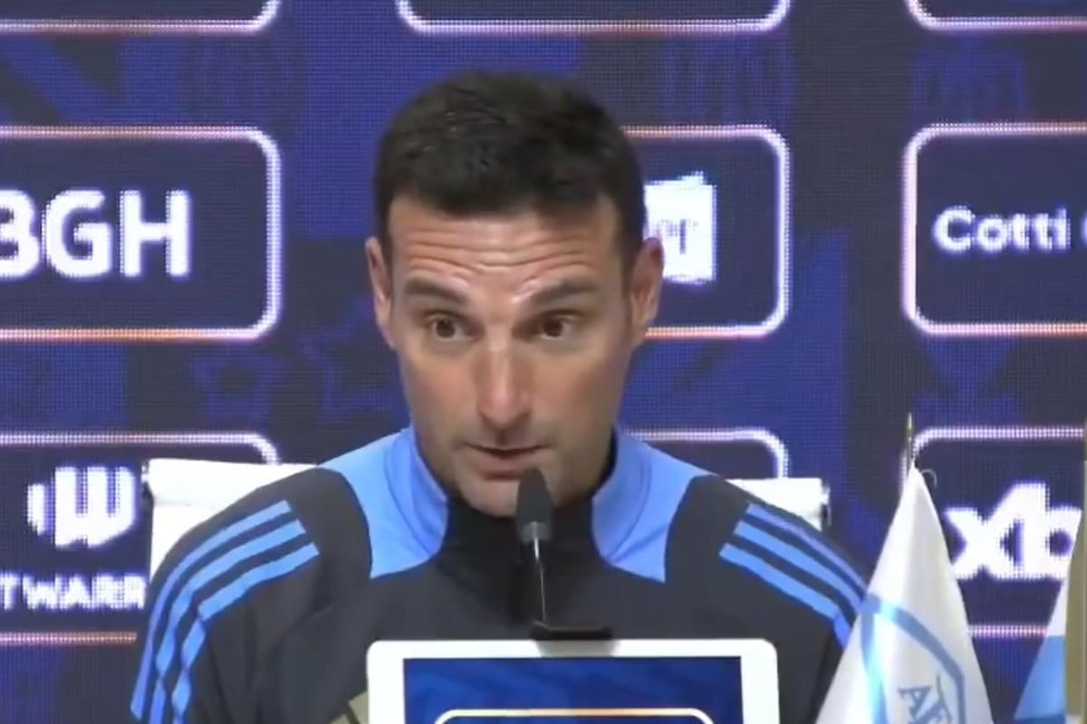 Lionel Scaloni, durante la conferencia de prensa previa al partido con Chile
