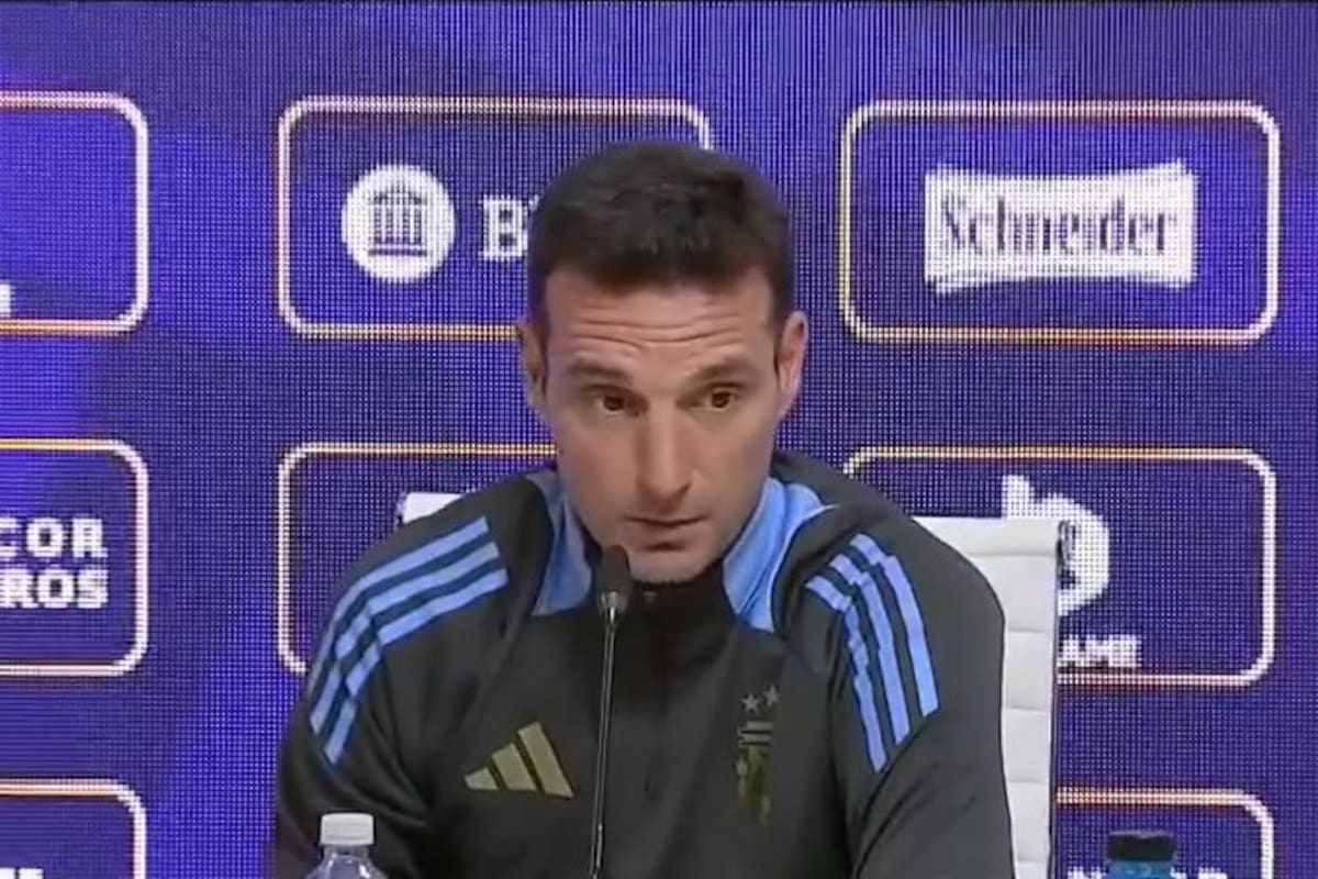 Lionel Scaloni en la conferencia de prensa del seleccionado argentino, antes del partido frente a Venezuela