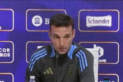 Lionel Scaloni en la conferencia de prensa del seleccionado argentino, antes del partido frente a Venezuela