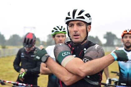 Lionel Scaloni en la línea de largada