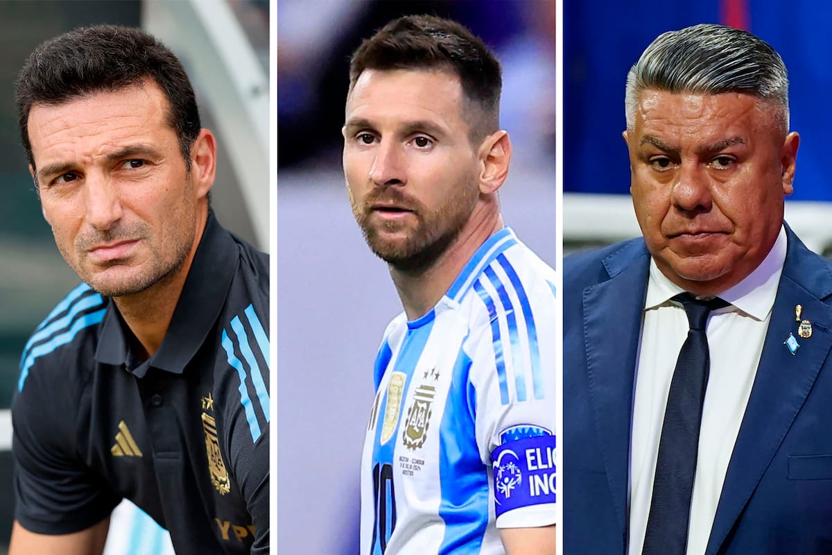 Lionel Scaloni, Lionel Messi y Claudio Tapia