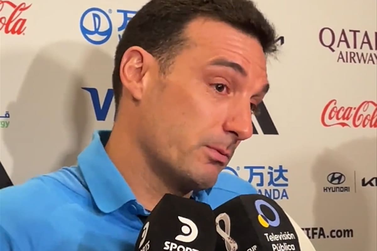 Lionel Scaloni se emociona en el momento que habla de sus jugadores antes de la final