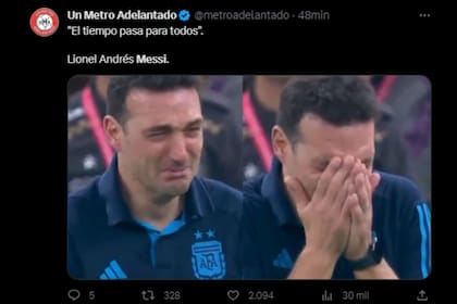 Liones Scaloni protagonizó memes (Captura Twitter)