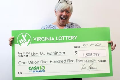 Lisa Eichinger acertó cinco números ganadores en el juego Cash 5 con EZ Match y se llevó el premio mayor (Lottery Post)