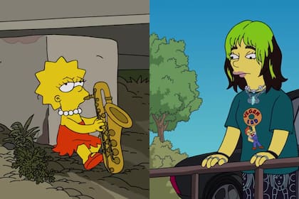 Lisa y Billie Eilish en el corto de Los Simpson
