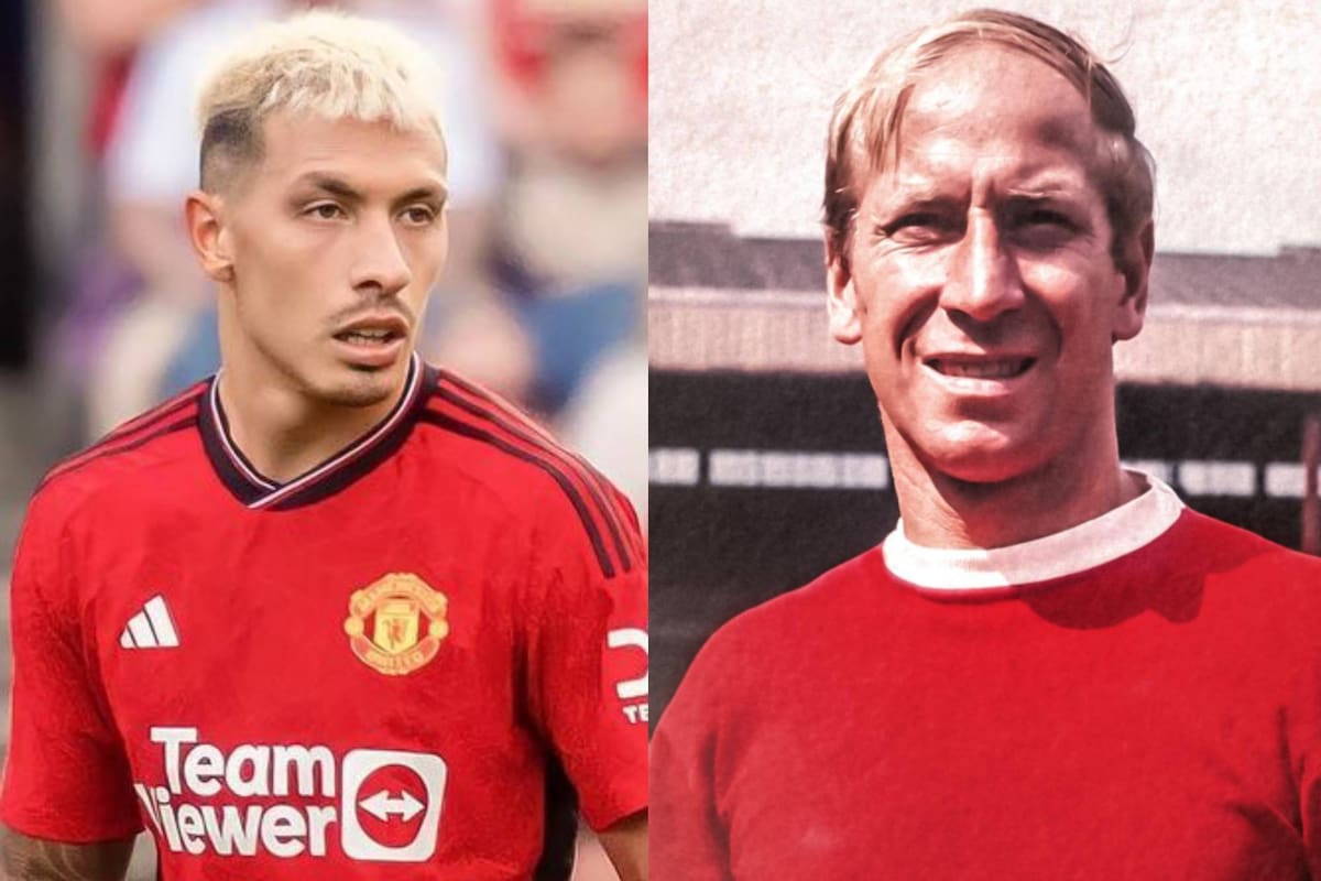 Lisandro Martínez despidió a Bobby Charlton en redes sociales (Foto Instagram @lisandromartinezzz / Web oficial Manchester United)
