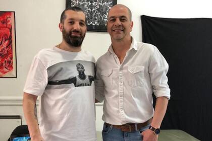 Liseri, en compañía del entrenador Sergio Oveja Hernández
