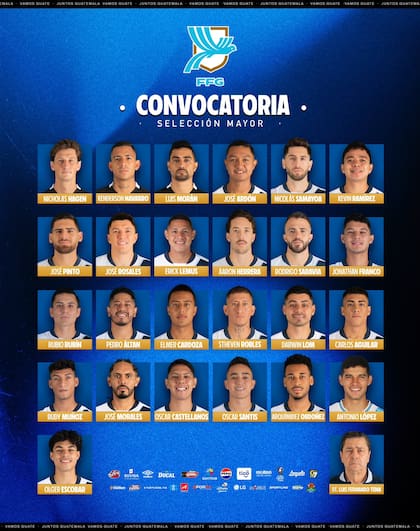 Lista de convocados de Guatemala para eliminatorias de Concacaf (X @fedefut_oficial)