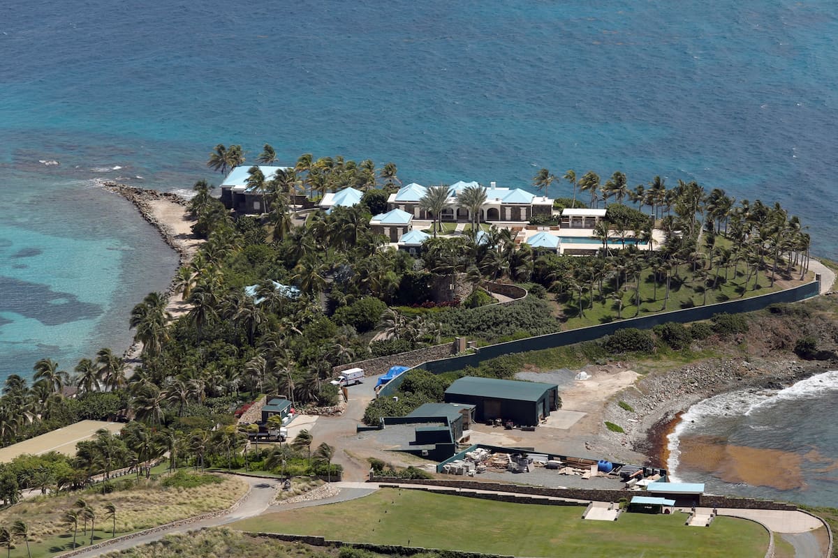 Little St. James Island, una de las propiedades del financiero Jeffrey Epstein, en el caribe. Foto de Reuters