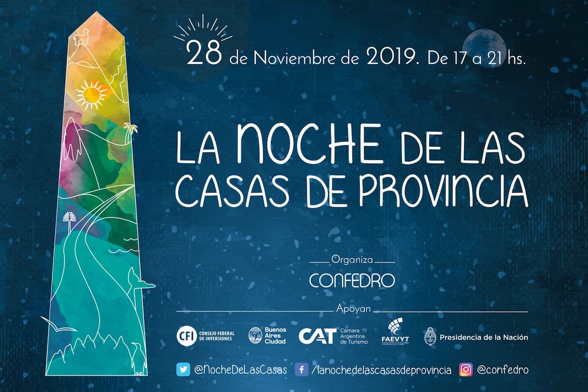 Llega la octava edición de La Noche de las Casas de las Provincias este 28 de noviembre. (Facebook: La Noche de las Casas de Provincia)