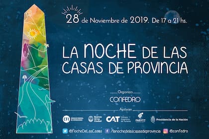 Llega la octava edición de La Noche de las Casas de las Provincias este 28 de noviembre. (Facebook: La Noche de las Casas de Provincia)