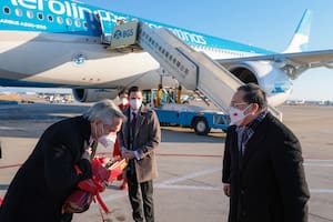 Llegada de Alberto Fernández a China. 03-02-22