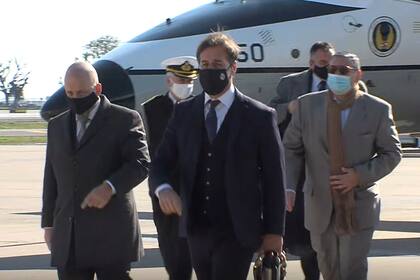 Llegada de Luis Lacalle Pou a la Argentina