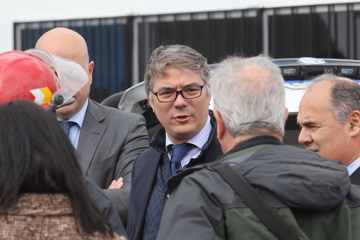 Llegada e ingreso del juez Federico Villena. La Justicia realiza la reconstrucción de lo que fue el derrumbe de la semana pasada en las obras del aeropuerto de Ezeiza donde murió un obrero y varios resultaron heridos. 2 de octubre 2019