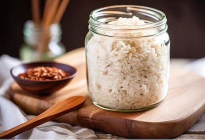 Llenar un recipiente con arroz atrae a la prosperidad, según expertos (Freepik)