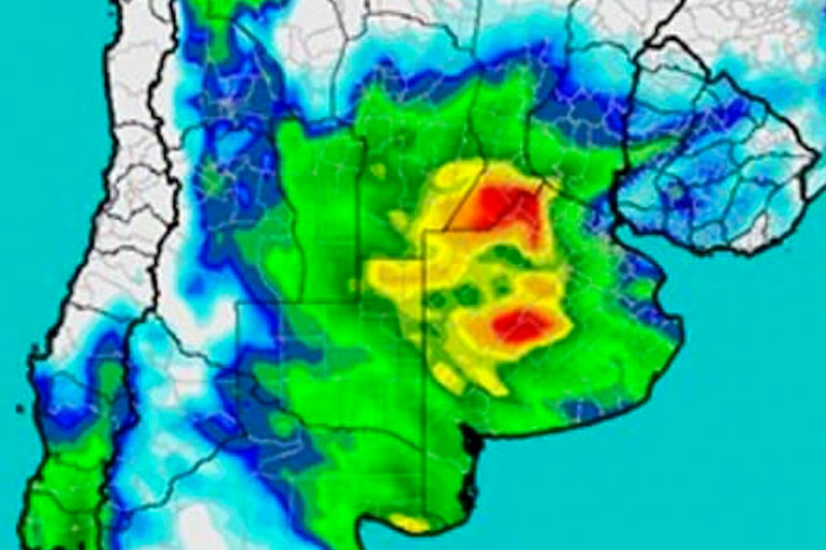 Lluvias acumuladas en la región agrícola para los próximos siete días
