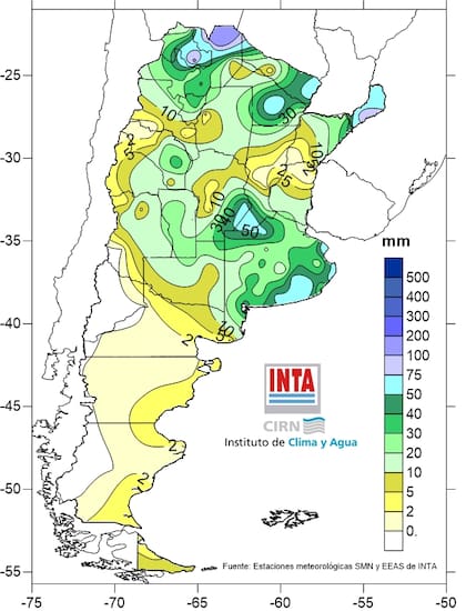 Lluvias desde el 31 de enero pasado, según el INTA