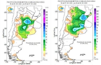 Lluvias en la región agricola núcleo