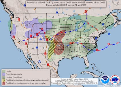 Lluvias torrenciales superiores a 75 mm podrían causar inundaciones repentinas en Kansas y Oklahoma