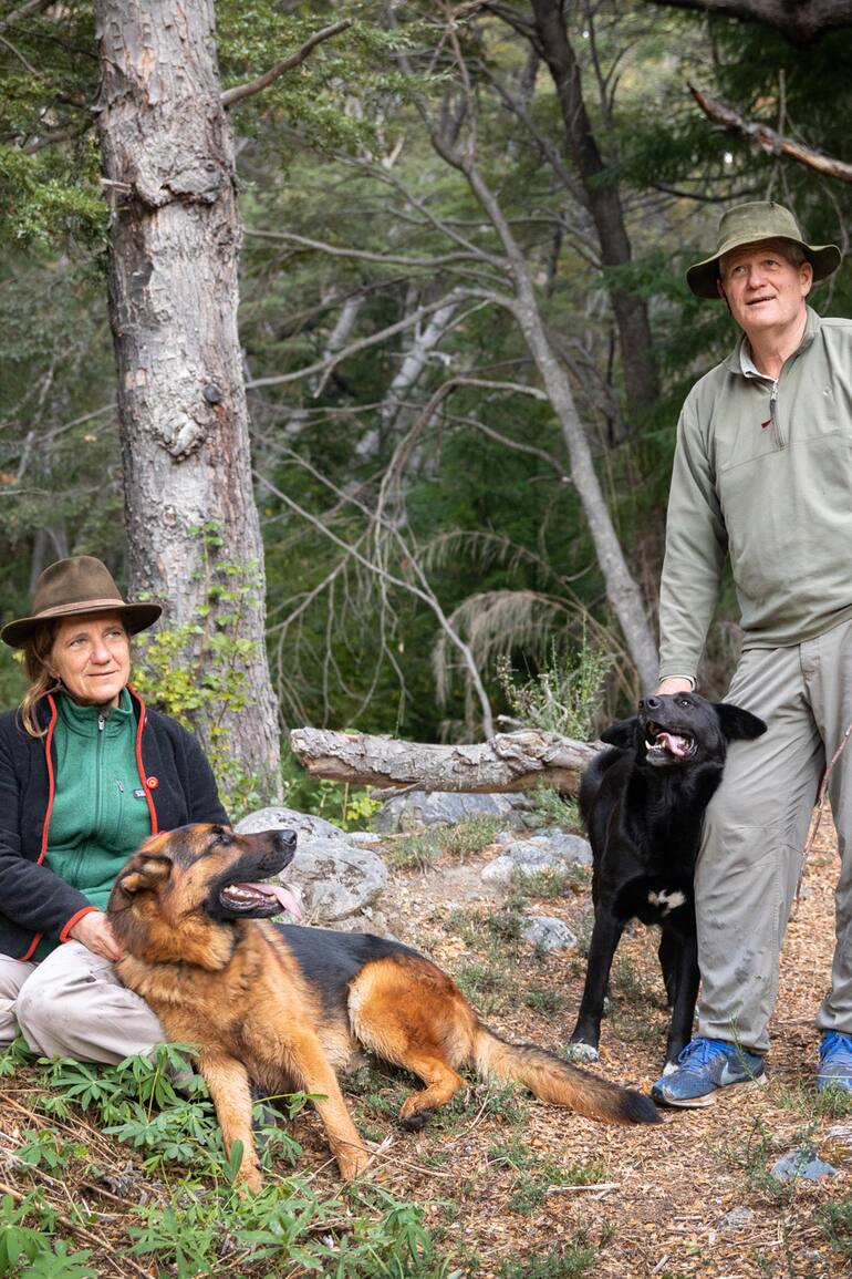 Lo Gall y Florian von der Fecht en su casa en Traful