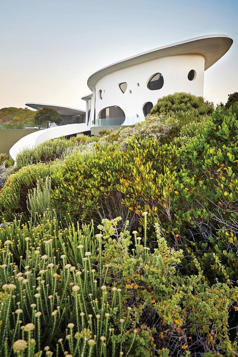 Lo más exuberante de la arquitectura de los años 60 y principios del siglo XXI se reversiona en esta casa que se deja atravesar por el paisaje y que es tan única e irrepetible como todo ser vivo.