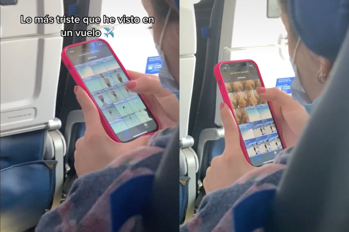 "Lo más triste que he visto en un vuelo", así resumió la tiktoker lo que vio en su compañera de avión