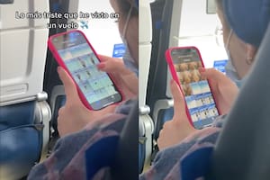 "Lo más triste que he visto en un vuelo", así resumió la tiktoker lo que vio en su compañera de avión