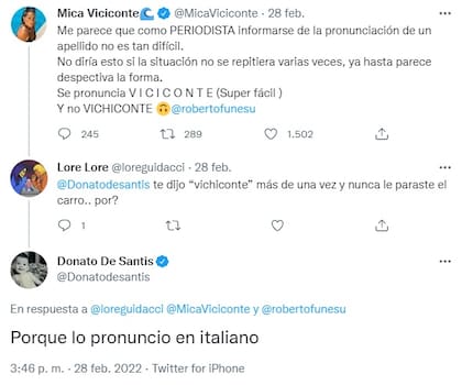 "Lo pronuncio en italiano", explicó Donato de Santis (Twitter)