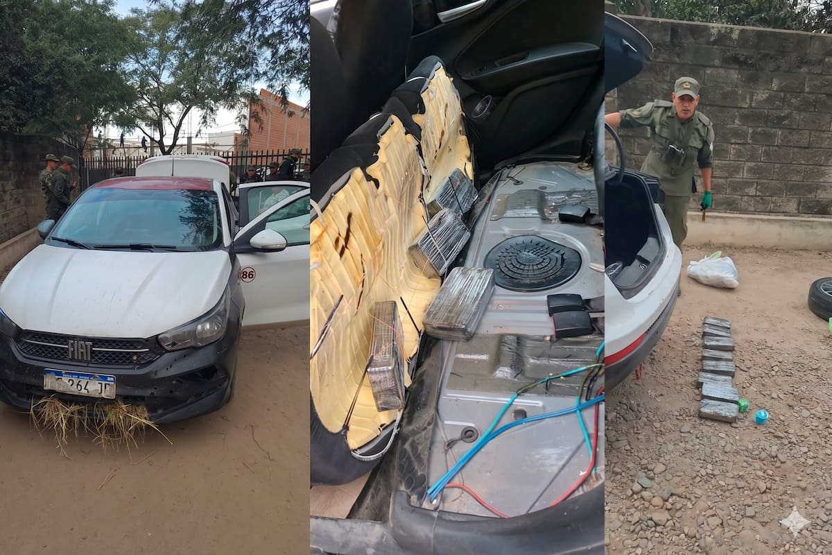 Loas 12 kilos de cocaína estaban escondidos en el asiento trasero del Fiat Cronos