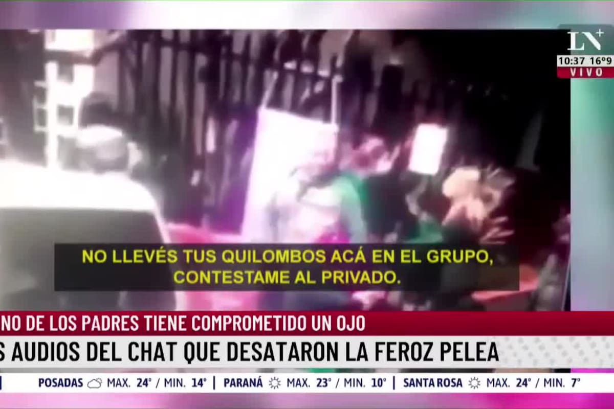 Locura frente a los chicos en la puerta de un colegio. Se pelearon y uno casi pierde un ojo