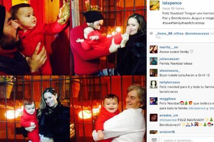 Lola Ponce se divirtió junto a Aáron y Erin, sus dos amores vestidos con colores navideños