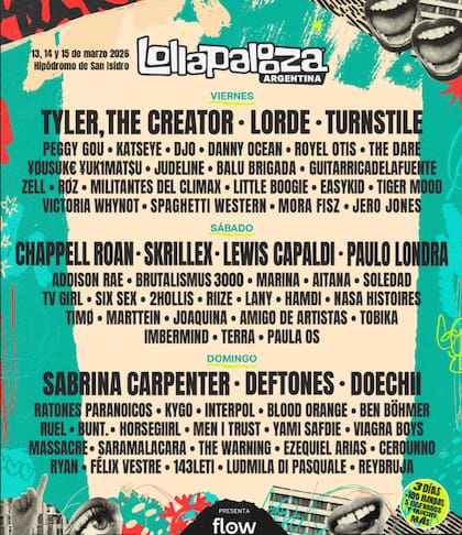 Lollapalooza Argentina 2026 Line up