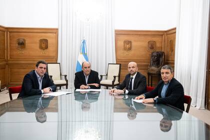 Lombardo, durante el encuentro en Casa Rosada
