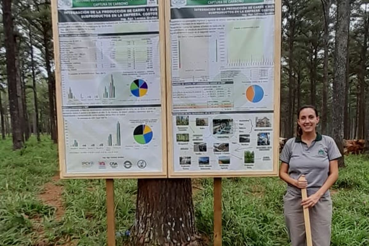 Lorena Gruber en una de las paradas técnicas