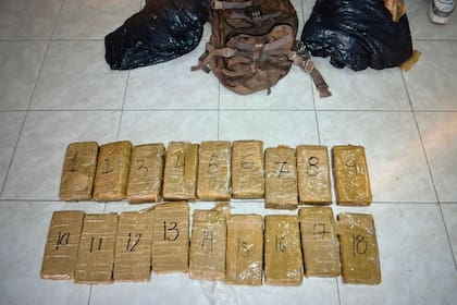 Los 18 kilos de cocaína secuestrada.