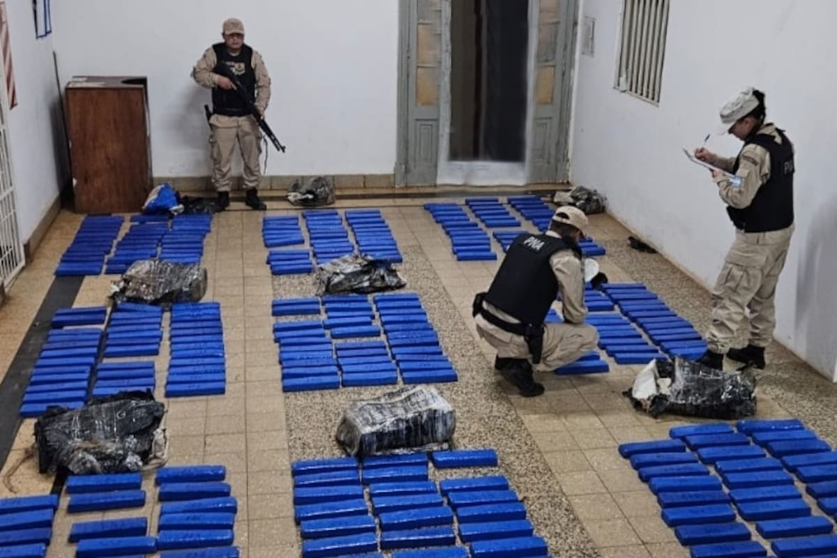 Los 280 kilos de marihuana incautados en el Renault Fluence que atropelló y mató a la hermana de un efectivo de la Prefectura en Santo Tomé, Corrientes