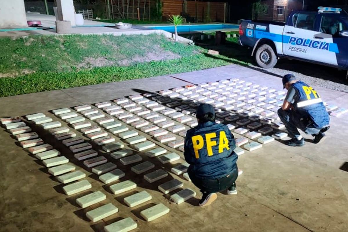 Los 281 kilos de cocaína secuestrados por la Policía Federal Argentina