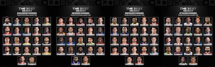 Los 88 jugadores elegidos por FIFA disponibles para votar la conformación del mejor equipo de la temporada 2024/2025.