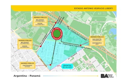 Los accesos al estadio Monumental estarándiferenciados de acuerdo a las ubicaciones de las entradas.