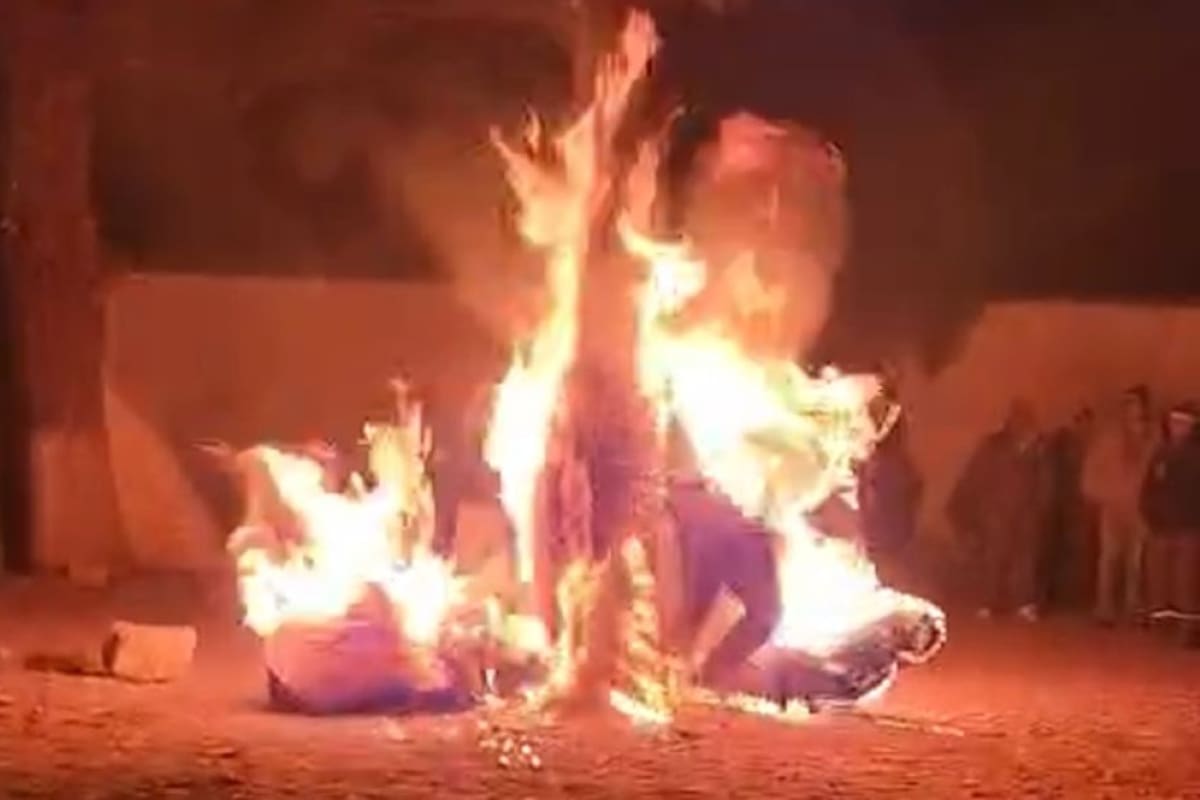 Los acusados de robo fueron quemados en el cementerio de Pocoata. Foto: Captura de video