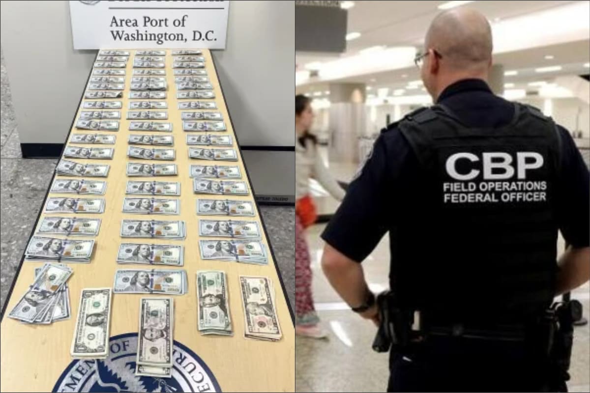 Los agentes de la CBP confiscaron en total US$99.443 en efectivo no declarado a dos grupos de viajeros internacionales en el Aeropuerto Internacional Washington Dulles